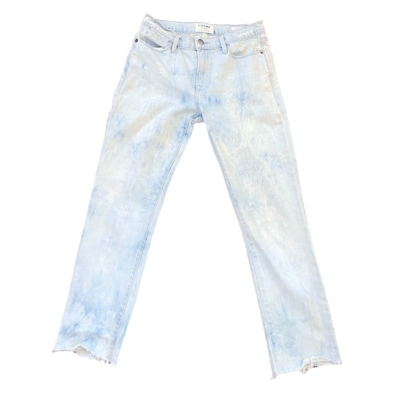 FRAME Le High Tie-Dye Straight-Leg Jeans in Cloud - Picture 3 of 16